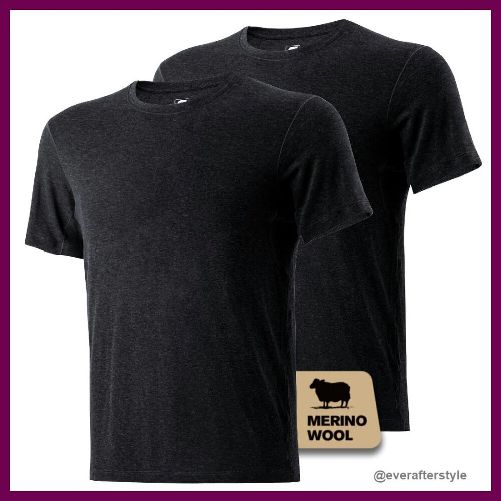 Merino Wool T-Shirt Lightweight Base Layer Hiking Travel Sport Classic Fit